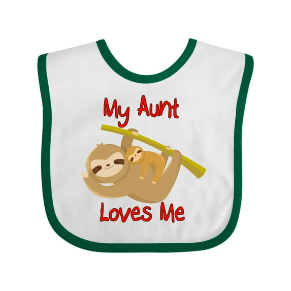 Inktastic My Aunt Loves Me Sloth Boys or Girls Baby Bib