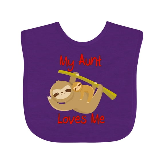 Inktastic My Aunt Loves Me Sloth Boys or Girls Baby Bib