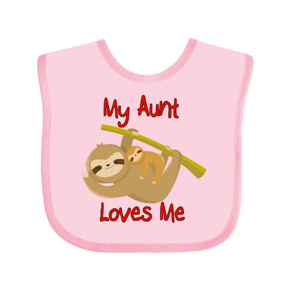 Inktastic My Aunt Loves Me Sloth Boys or Girls Baby Bib