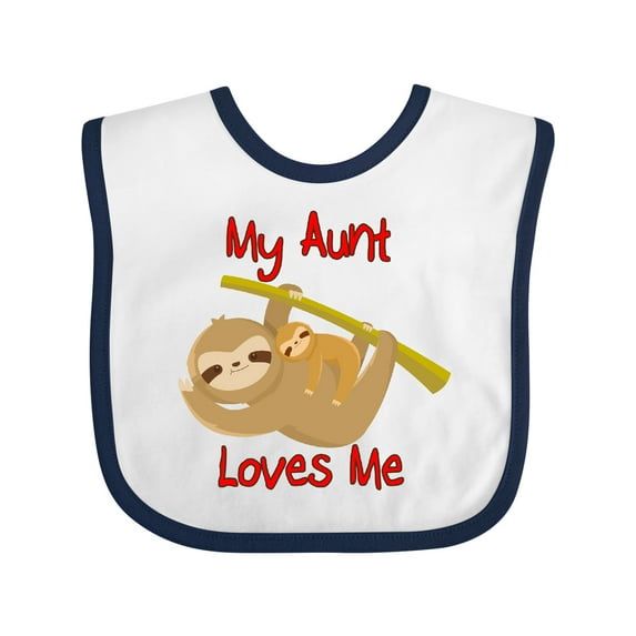 Inktastic My Aunt Loves Me Sloth Boys or Girls Baby Bib