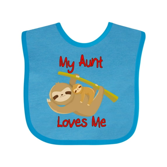 Inktastic My Aunt Loves Me Sloth Boys or Girls Baby Bib