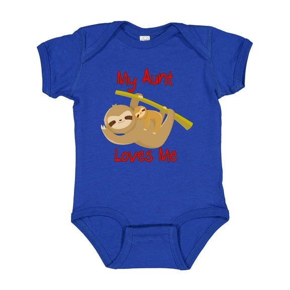 Inktastic My Aunt Loves Me Sloth Boys or Girls Baby Bodysuit