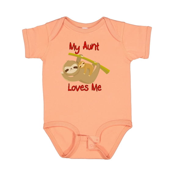 Inktastic My Aunt Loves Me Sloth Boys or Girls Baby Bodysuit