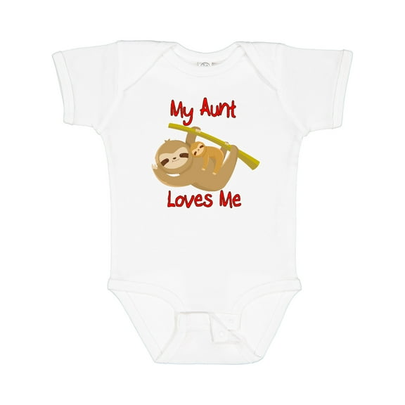 Inktastic My Aunt Loves Me Sloth Boys or Girls Baby Bodysuit