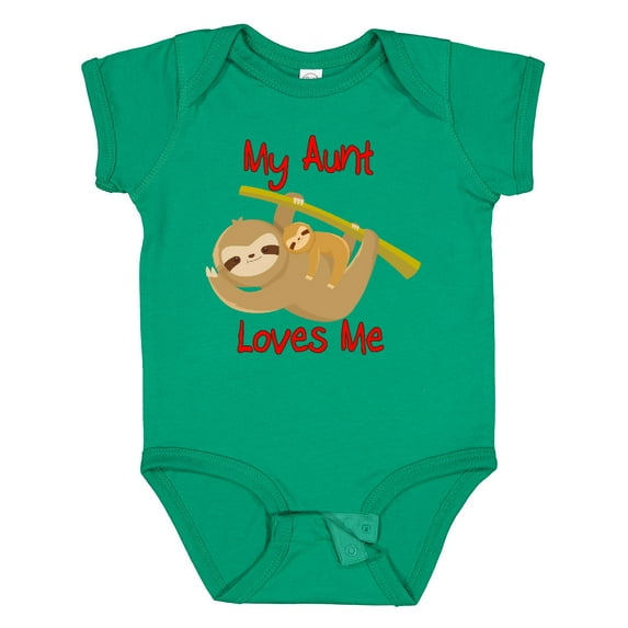 Inktastic My Aunt Loves Me Sloth Boys or Girls Baby Bodysuit