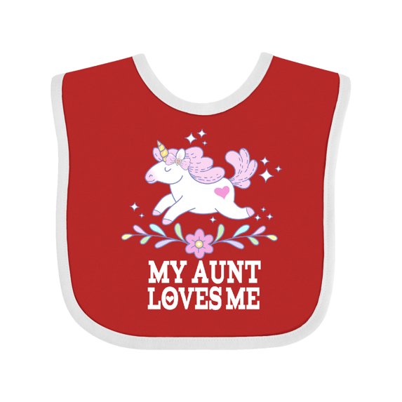 Inktastic My Aunt Loves Me Unicorn Girls Baby Bib