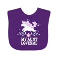thumbnail image 1 of Inktastic My Aunt Loves Me Unicorn Girls Baby Bib, 1 of 4