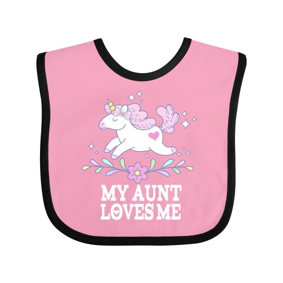 Inktastic My Aunt Loves Me Unicorn Girls Baby Bib