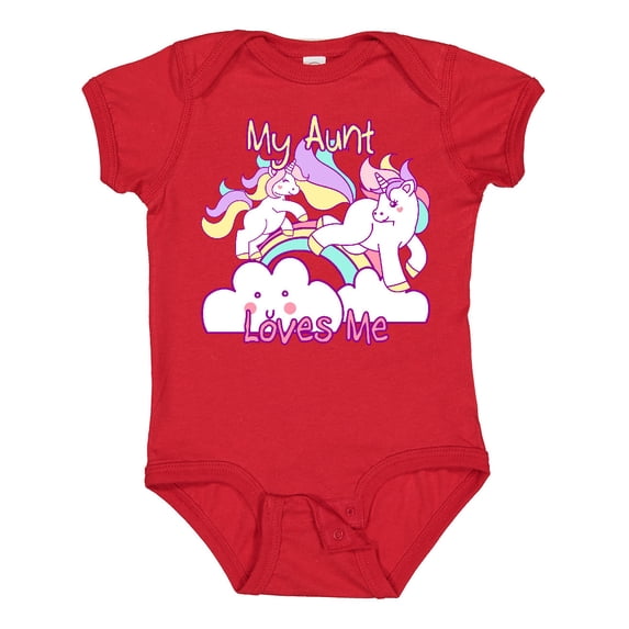 Inktastic My Aunt Loves Me Unicorn Girls Baby Bodysuit