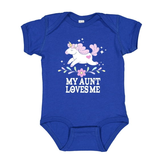 Inktastic My Aunt Loves Me Unicorn Girls Baby Bodysuit
