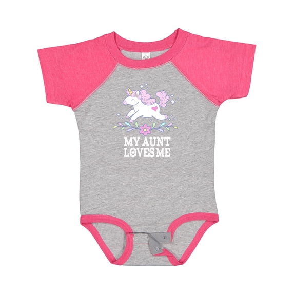 Inktastic My Aunt Loves Me Unicorn Girls Baby Bodysuit