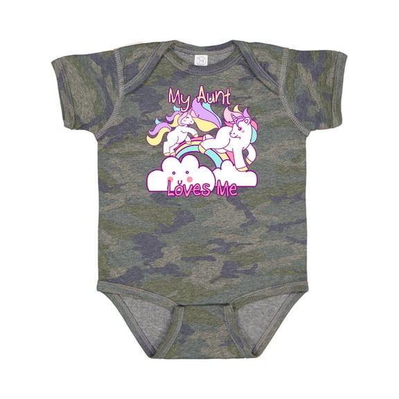 Inktastic My Aunt Loves Me Unicorn Girls Baby Bodysuit