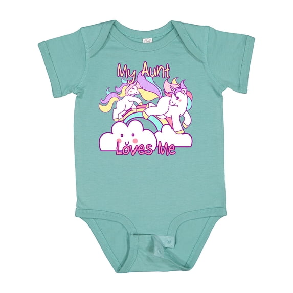 Inktastic My Aunt Loves Me Unicorn Girls Baby Bodysuit