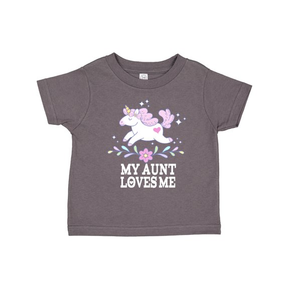 Inktastic My Aunt Loves Me Unicorn Girls Toddler T-Shirt