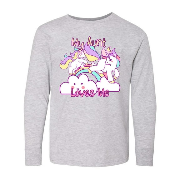 Inktastic My Aunt Loves Me Unicorn Long Sleeve Youth T-Shirt