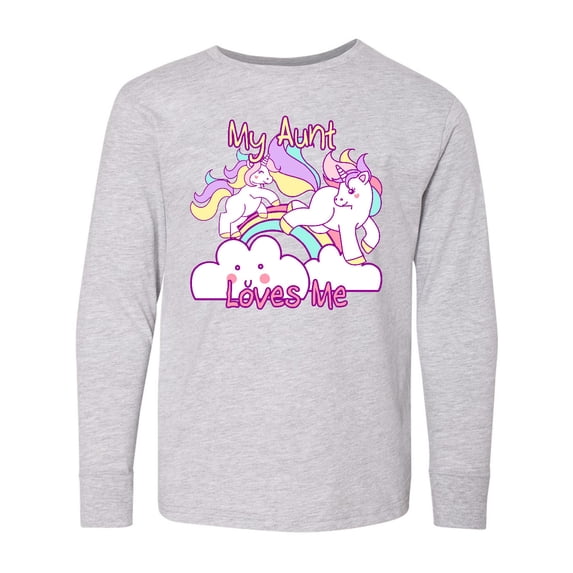 Inktastic My Aunt Loves Me Unicorn Long Sleeve Youth T-Shirt