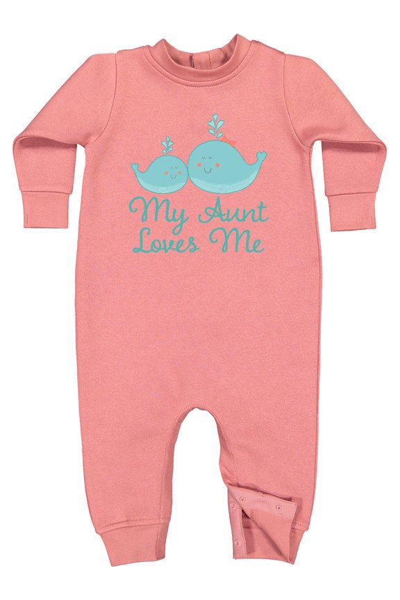 My Aunt Loves Me Whale Baby Fleece Romper