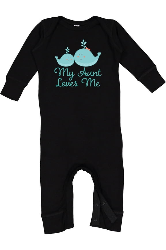 My Aunt Loves Me Whale Baby Romper Coveralls