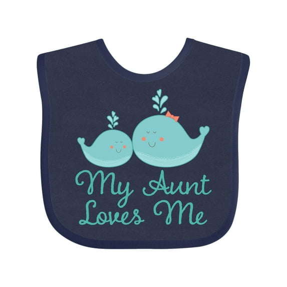 Inktastic My Aunt Loves Me Whale Boys or Girls Baby Bib