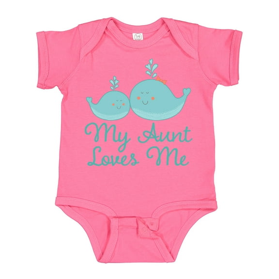 Inktastic My Aunt Loves Me Whale Boys or Girls Baby Bodysuit