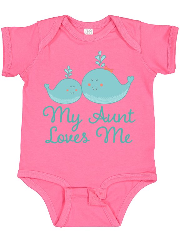 My Aunt Loves Me Whale Boys or Girls Baby Bodysuit