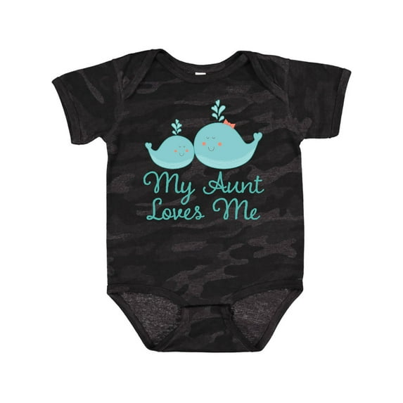 Inktastic My Aunt Loves Me Whale Boys or Girls Baby Bodysuit