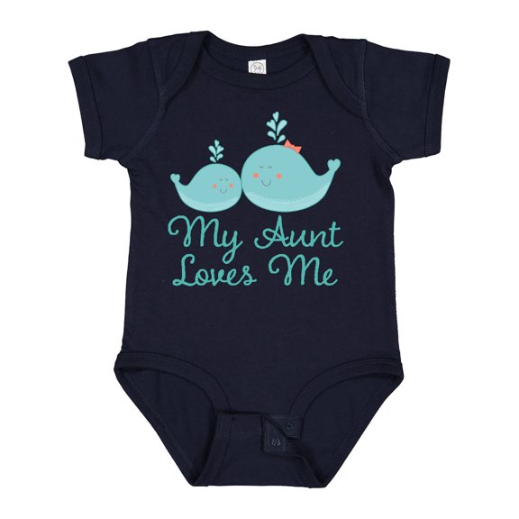 Inktastic My Aunt Loves Me Whale Boys or Girls Baby Bodysuit