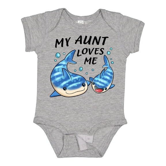 Inktastic My Aunt Loves Me Whale Shark Boys or Girls Baby Bodysuit