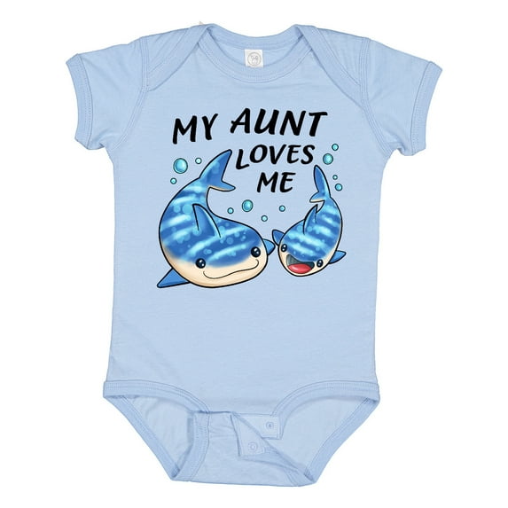 Inktastic My Aunt Loves Me Whale Shark Boys or Girls Baby Bodysuit
