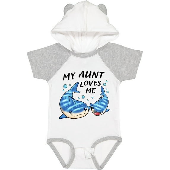 Inktastic My Aunt Loves Me Whale Shark Boys or Girls Baby Bodysuit