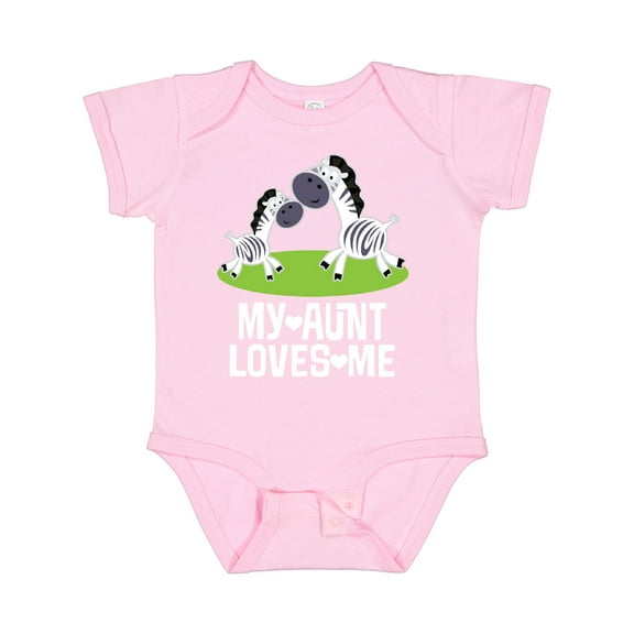 Inktastic My Aunt Loves Me Zebra Zoo Animal Boys or Girls Baby Bodysuit