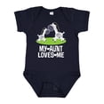 thumbnail image 1 of Inktastic My Aunt Loves Me Zebra Zoo Animal Boys or Girls Baby Bodysuit, 1 of 5