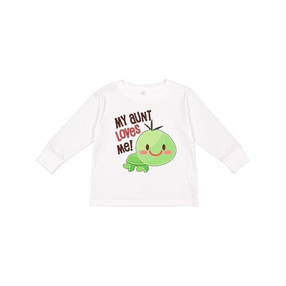 Inktastic My Aunt Loves Me- cute turtle Boys or Girls Long Sleeve Toddler T-Shirt