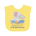 thumbnail image 1 of Inktastic My Aunt Loves Me to the Moon and Back Elephant Family Boys or Girls Baby Bib, 1 of 4