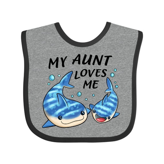 Inktastic My Aunt Loves Me- whale shark Boys or Girls Baby Bib