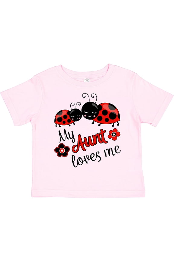 My Aunt Loves Me with Cute Ladybugs Boys or Girls Toddler T-Shirt