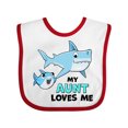 thumbnail image 1 of Inktastic My Aunt Loves Me with Cute Sharks Boys or Girls Baby Bib, 1 of 4