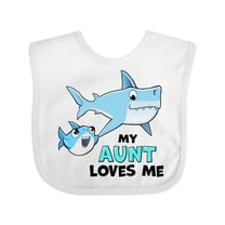 Inktastic My Aunt Loves Me with Cute Sharks Boys or Girls Baby Bib