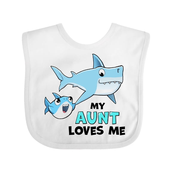 Inktastic My Aunt Loves Me with Cute Sharks Boys or Girls Baby Bib