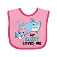 thumbnail image 1 of Inktastic My Aunt Loves Me with Cute Sharks Boys or Girls Baby Bib, 1 of 4