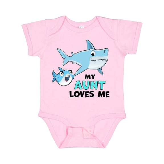 Inktastic My Aunt Loves Me with Cute Sharks Boys or Girls Baby Bodysuit