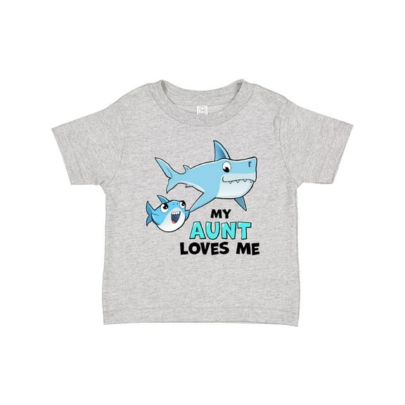 Inktastic My Aunt Loves Me with Cute Sharks Boys or Girls Baby T-Shirt