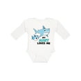 thumbnail image 1 of Inktastic My Aunt Loves Me with Cute Sharks Boys or Girls Long Sleeve Baby Bodysuit, 1 of 5