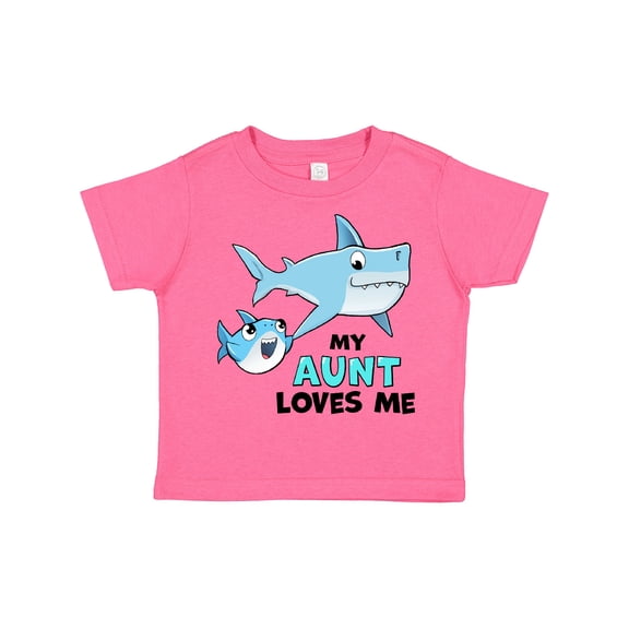 Inktastic My Aunt Loves Me with Cute Sharks Boys or Girls Toddler T-Shirt