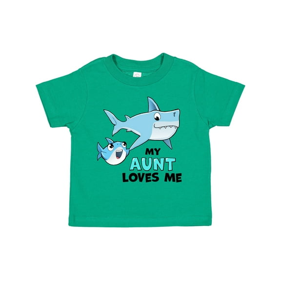 Inktastic My Aunt Loves Me with Cute Sharks Boys or Girls Toddler T-Shirt