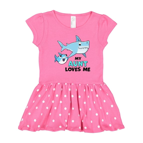 Inktastic My Aunt Loves Me with Cute Sharks Girls Toddler Dress