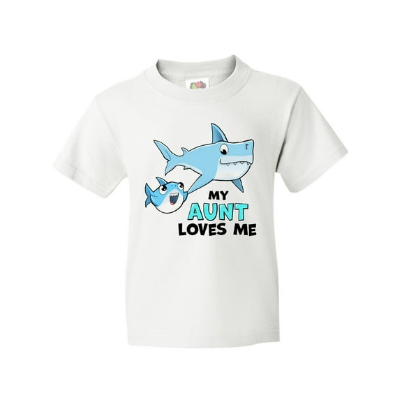 Inktastic My Aunt Loves Me with Cute Sharks Youth T-Shirt