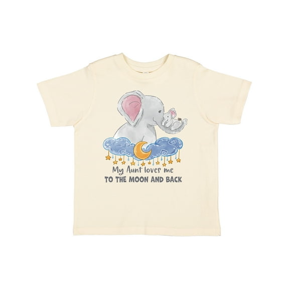 Inktastic My Aunt Loves Me to the Moon and Back Elephant Family Boys or Girls Toddler T-Shirt