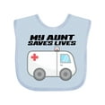 thumbnail image 1 of Inktastic My Aunt Saves Lives- Ambulance Boys or Girls Baby Bib, 1 of 4