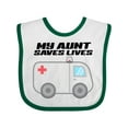 thumbnail image 1 of Inktastic My Aunt Saves Lives- Ambulance Boys or Girls Baby Bib, 1 of 4